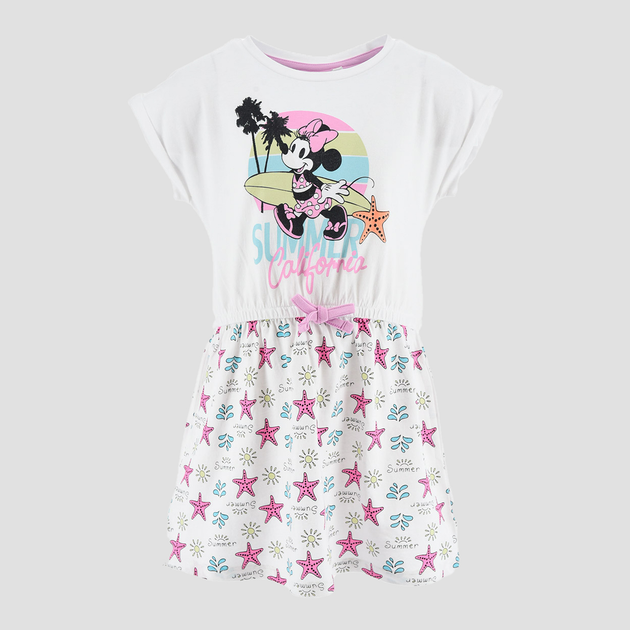 Акція на Дитяче літнє плаття для дівчинки Disney Minnie EX1091 128 см Біле від Rozetka