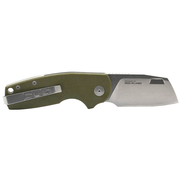 Розкладной нож SOG Stout SJ, OD Green, Cleaver, Stonewash (SOG 16-03-06-57) - изображение 2