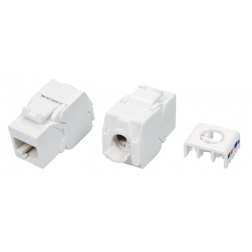 Модульный разъём OK-net Кат.5e UTP (180°, toolless) белый (OK-KM100-5EUW) - Фото 1 Модульный разъём OK-net Кат.5e UTP (180°, toolless) белый (OK-KM100-5EUW) - изображение 1