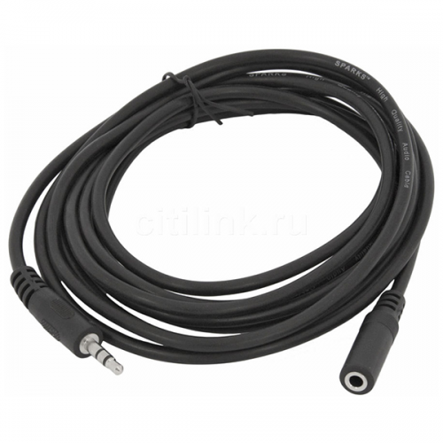 Удлинитель Audio DC3.5 папа-мама 0.5м, ССА Stereo Jack, (круглый) Black cable, Пакет - Фото 1 Удлинитель Audio DC3.5 папа-мама 0.5м, ССА Stereo Jack, (круглый) Black cable, Пакет - изображение 1