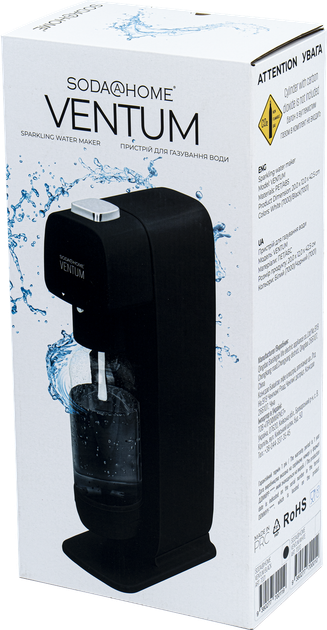 Аппарат / Сифон для газирования воды и напитков SODA@HOME VENTUM Black с балоном СО₂ - изображение 6