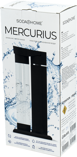 Аппарат / Сифон для газирования воды и напитков SODA@HOME MERCURIUS Black с балоном СО₂ - изображение 6