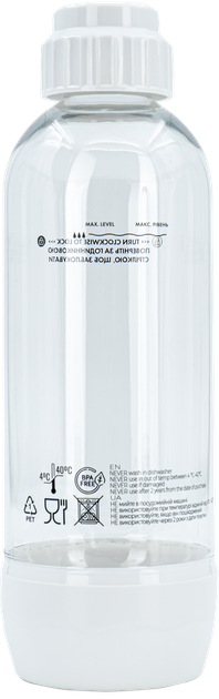 Бутылка SODA@HOME VENTUM White 1000 ml (совместима с моделями ARDESTO SMW-01B и SMW-02B) - Фото 1 Бутылка SODA@HOME VENTUM White 1000 ml (совместима с моделями ARDESTO SMW-01B и SMW-02B) - изображение 1
