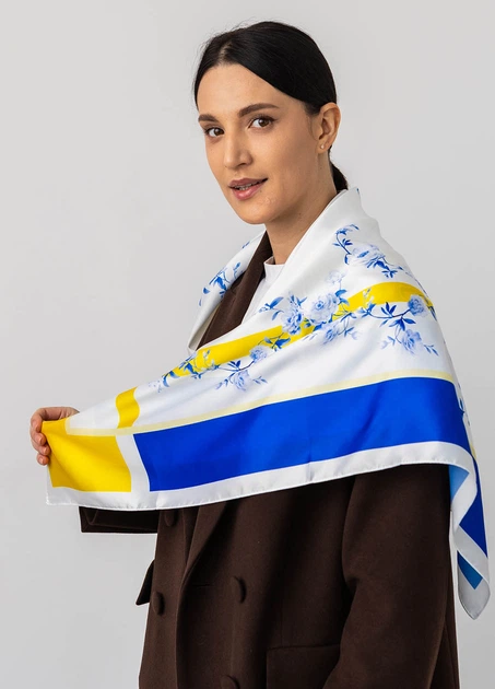 Хустка патріотична (атлас) 90х90 см (С90150-29) - Фото 2 Хустка патріотична (атлас) 90х90 см (С90150-29) - изображение 2