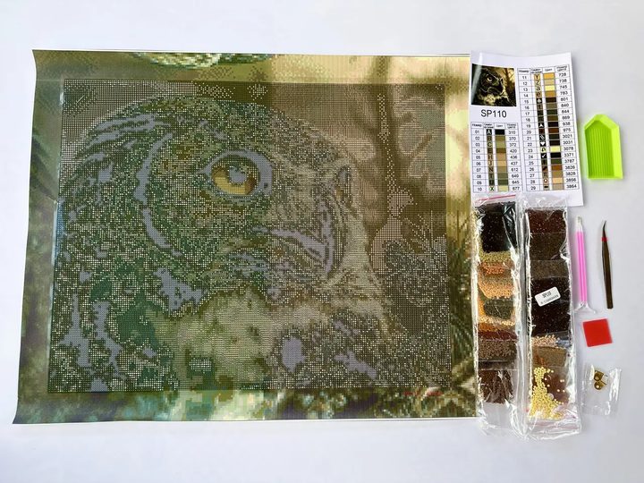 Алмазная мозаика Сова 40х50 см ColorArt SP110 - изображение 3