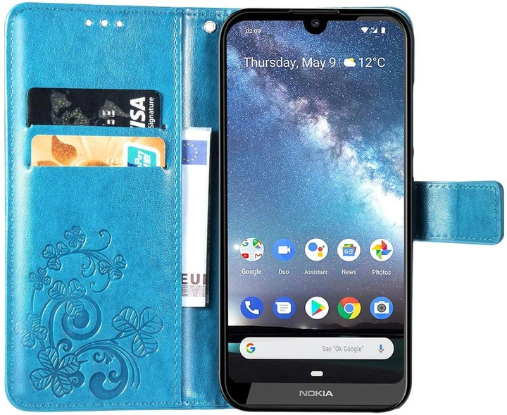 Чехол Clover для Nokia 2.2 / TA-1188 книжка с визитницей кожа PU с визитницей голубой - Фото 5 Чехол Clover для Nokia 2.2 / TA-1188 книжка с визитницей кожа PU с визитницей голубой - изображение 5