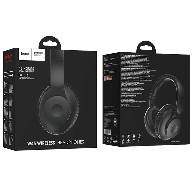 Бездротові навушники HOCO W45 Enjoy BT headset Black (6942007601191) - изображение 4