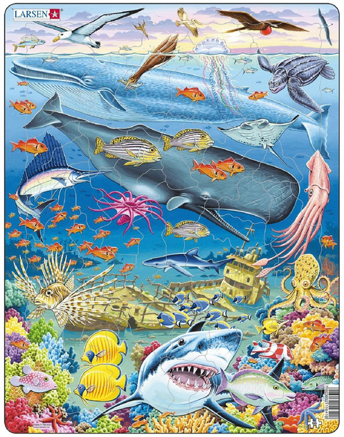 Puzzle Larsen Maxi Whale Reef 66 elementów (7023852116418) - obraz 1