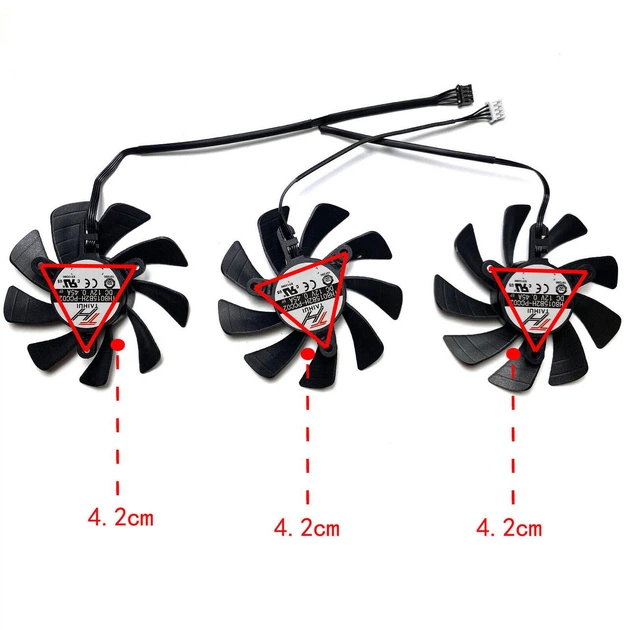 Вентилятор TAIHUI для видеокарты Gainward RTX 3070 3080 3090 Phantom TH8015B2H (TH8015S2H TH9215B2H) комплект 3 шт (№455) - Фото 4 Вентилятор TAIHUI для видеокарты Gainward RTX 3070 3080 3090 Phantom TH8015B2H (TH8015S2H TH9215B2H) комплект 3 шт (№455) - изображение 4
