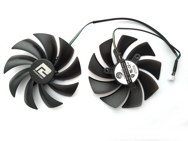 Вентилятор PowerLogic для видеокарты PowerColor PLD10010B12HH (CF1010U12S PLD10015B12H) комплект 2 шт (№466) - изображение 2