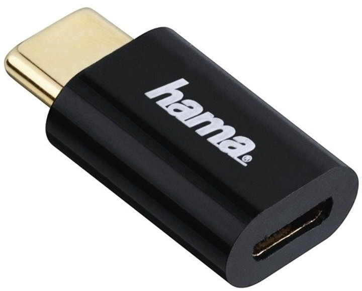 Адаптер Hama micro-USB - USB Type-C M/M Black (4047443338549) - зображення 1