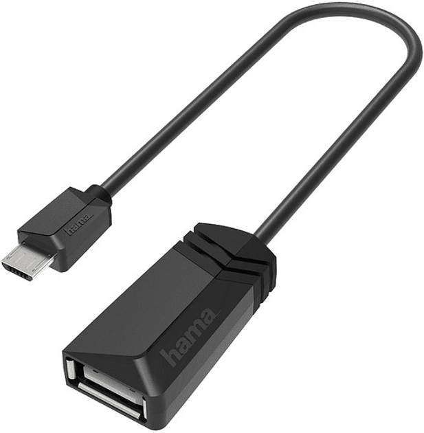 Adapter Hama OTG micro-USB - USB Type-A M/F Black (4047443437099) - obraz 1