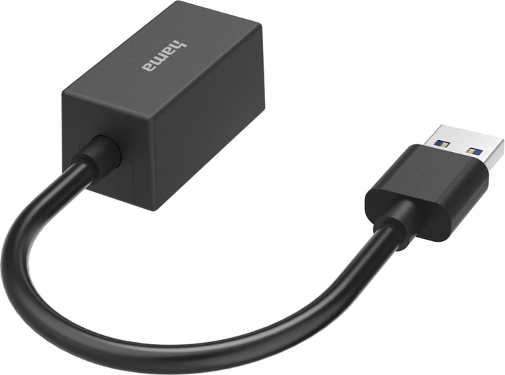 Adapter Hama USB 3.0 Type-A - RJ-45 M/F Black (4047443437266) - obraz 1
