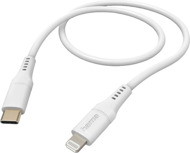 Kabel Hama Flexible USB Type-C - Lightning M/M 1.5 m White (4047443486318) - obraz 1