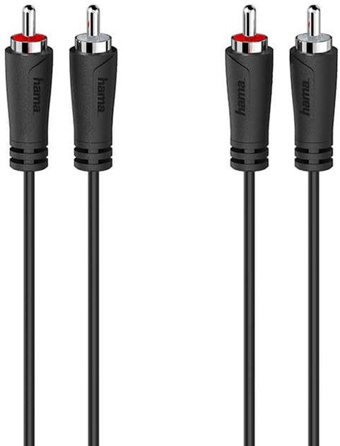 Kabel Hama 2x RCA-jack - 2x RCA-jack M/M 2.5 m Black (4047443432537) - obraz 1