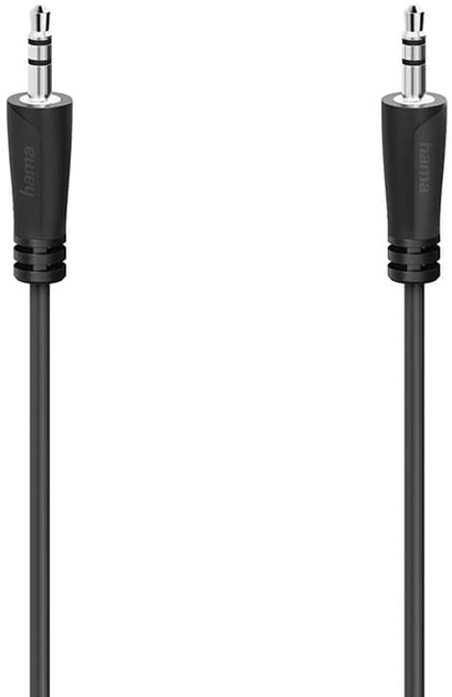 Kabel Hama Stereo mini-jack 3.5 mm - mini-jack 3.5 mm M/M 0.5 m Black (4047443438737) - obraz 1