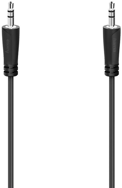 Kabel Hama Stereo mini-jack 3.5 mm - mini-jack 3.5 mm M/M 0.5 m Black (4047443438737) - obraz 1