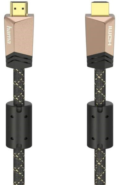 Kabel Hama HDMI - HDMI 4k M/M 0.75 m Black (4047443434227) - obraz 1