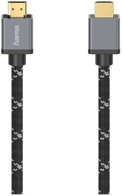 Kabel Hama HDMI - HDMI 8K M/M 2 m Grey (4047443438959) - obraz 1