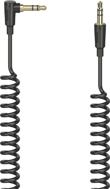 Kabel kątowy Hama Stereo mini-jack 3.5 mm 90 degree M/M 1.5 m Black (4047443438669) - obraz 1