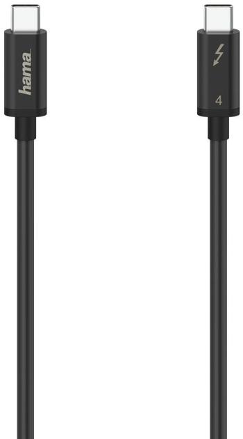 Kabel Hama Ultra-HD 8K USB Type C M/M 0.8 m Black (4047443474612) - obraz 1
