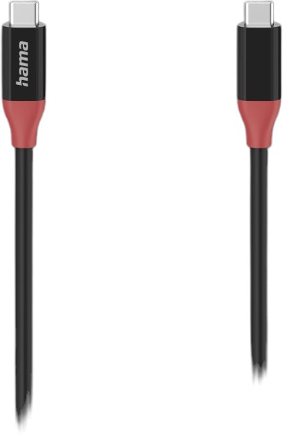 Kabel Hama USB 4.0 Gen3 Type C M/M 0.8 m Black (4047443458483) - obraz 1