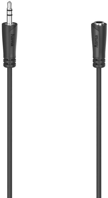 Przedłużać Hama mini-jack 3.5 mm - mini-jack 3.5 mm M/M 3 m Black (4047443439864) - obraz 1