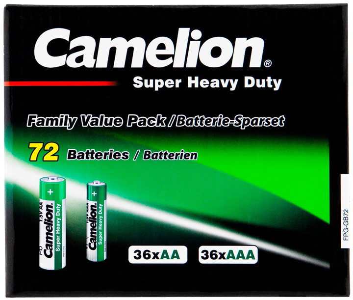 Батарейки Camelion FPG-GB72 Super Heavy Duty Green 36AA+36AAA 72 шт (10197200-01) - зображення 1