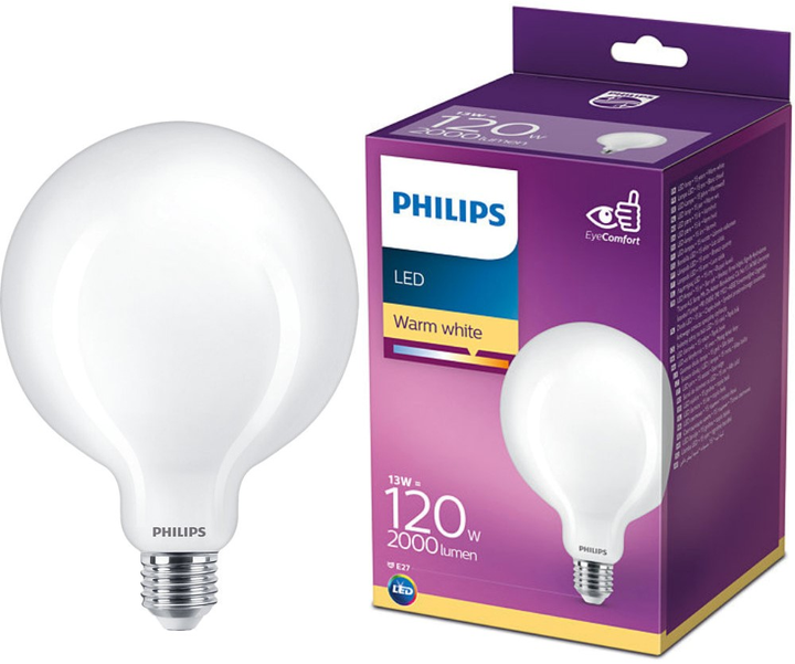 Żarówka LED Philips Classic G120 E27 13W Warm White (8718699764814) - obraz 2