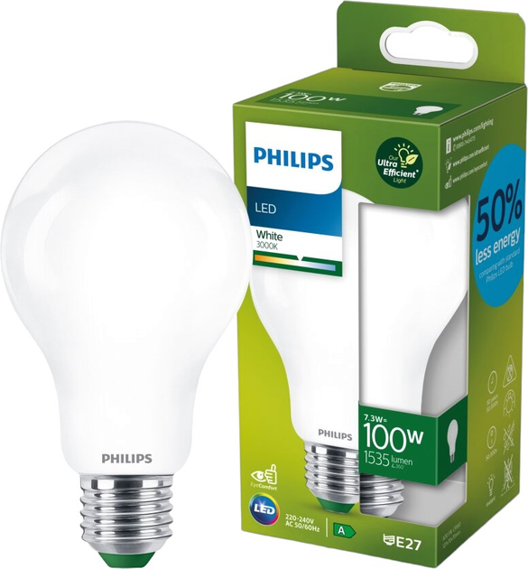 Світлодіодна лампа Philips UltraEfficient A70 E27 7.3W White (8719514435636) - зображення 1