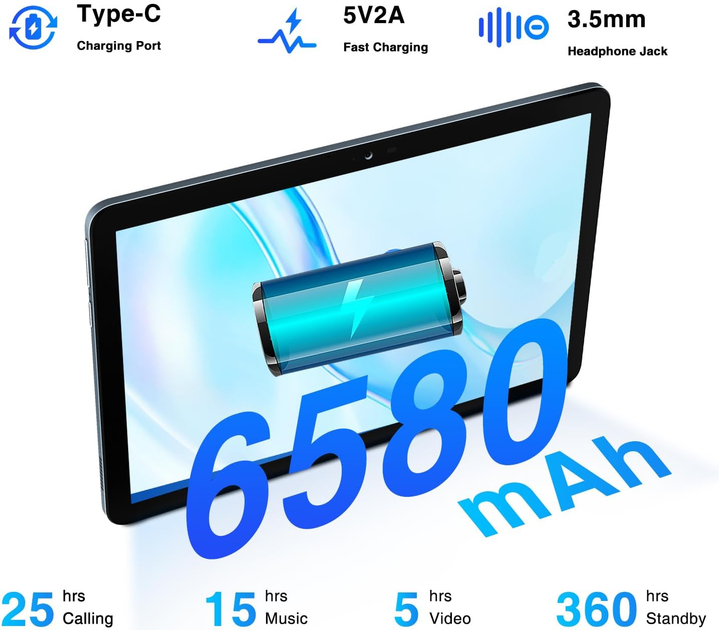 Планшет 10.1" DOOGEE T10E 9/128Gb 4G 2-SIM 8 ядер Android 13 6580 mAh Чорний - Фото 4 Планшет 10.1" DOOGEE T10E 9/128Gb 4G 2-SIM 8 ядер Android 13 6580 mAh Чорний - зображення 4
