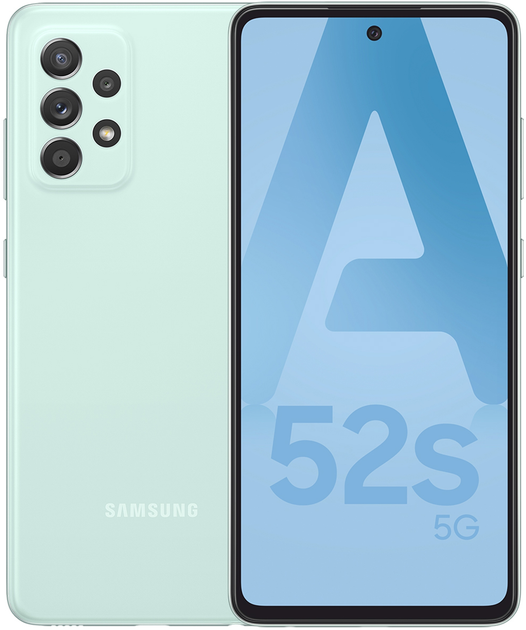 Смартфон 6.5" Samsung Galaxy A52s 6/128Gb 5G 2-SIM NFC 64/32Мп 8 ядер Android 13 Зелений - Фото 1 Смартфон 6.5" Samsung Galaxy A52s 6/128Gb 5G 2-SIM NFC 64/32Мп 8 ядер Android 13 Зелений - зображення 1
