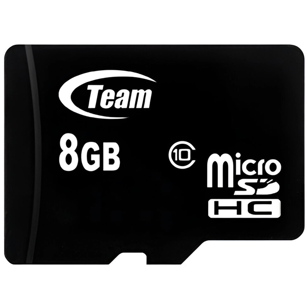 Карта памяти Team microSDHC 8GB (UHS-I) W-14 MB/s, R-20 MB/s Class 10 (TUSDH8GCL1003) + SD Adapter - изображение 2