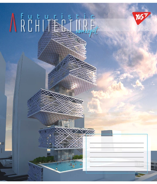 Тетрадь для записей Yes Futuristic architecture 36 листов клетка набор 15шт - Фото 5 Тетрадь для записей Yes Futuristic architecture 36 листов клетка набор 15шт - изображение 5