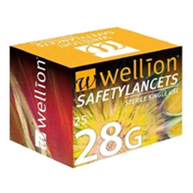 Безопасные ланцеты Wellion 28Г 25 штук Vellion (4414-46213) - изображение 1