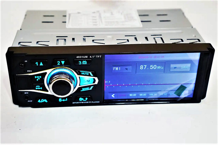 Автомагнитола 1din 4,1" USB Bluetooth RGB-підсвітка DIVX MP3 AV-in Сенсорний екран 4031 ISO - Фото 2 Автомагнитола 1din 4,1" USB Bluetooth RGB-підсвітка DIVX MP3 AV-in Сенсорний екран 4031 ISO - изображение 2