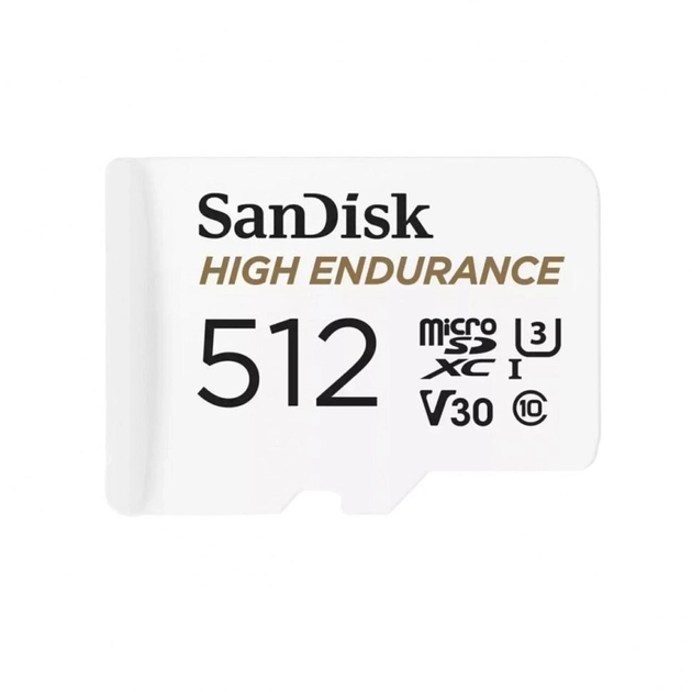 Карта microSDXC (UHS-1 U3) SanDisk High Endurance 512 Gb V30 (100Mb/s) (adapterSD) - Фото 1 Карта microSDXC (UHS-1 U3) SanDisk High Endurance 512 Gb V30 (100Mb/s) (adapterSD) - изображение 1