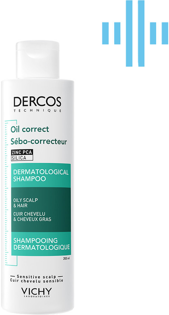 Szampon dermatologiczny Vichy Dercos Technique Oil Control Shampoo do włosów przetłuszczających się 200 ml (3337875874366) - obraz 1