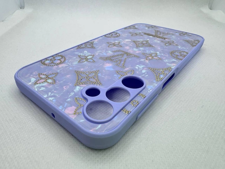 Чехол Fashion Marble для Samsung Galaxy A15 Louis Vuitton Фиолетовый - изображение 4