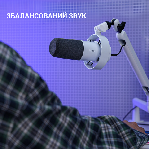 Микрофон динамический Fifine K688W USB/XLR White - Фото 10 Микрофон динамический Fifine K688W USB/XLR White - изображение 10