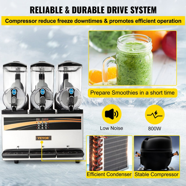 Гранітор Vevor Slush Ice Machine 3x15L - изображение 4