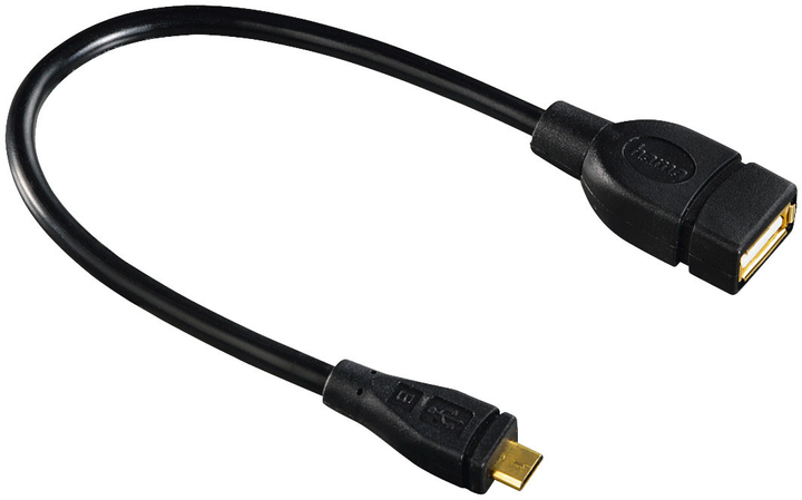 Адаптер Hama micro-USB - USB Type-A Black (4007249784261) - зображення 1