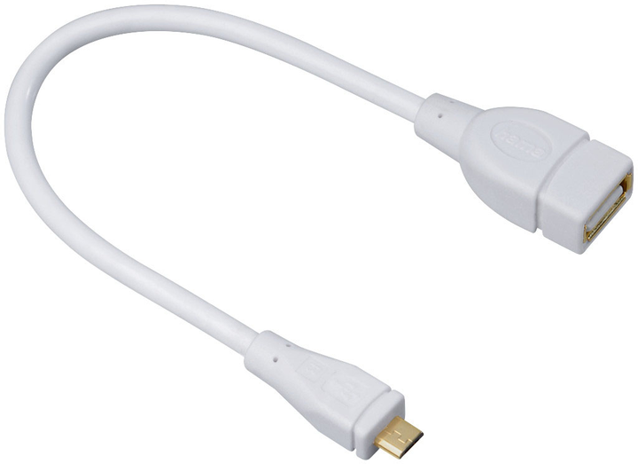 Adapter Hama micro-USB - USB Type-A White (4007249545183) - obraz 1