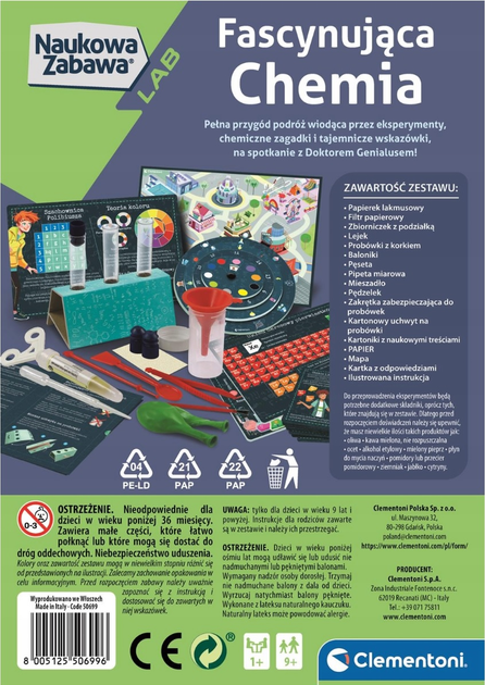 Eksperymentalny zestaw dla dzieci Clementoni Naukowa Zabawa Fascynująca Chemia (8005125506996) - obraz 5