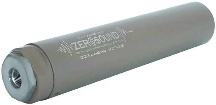 Глушник Zero Sound TITANium кал. 223 Rem - 6,5 Creedmoor. Різьба 1/2"-28 UNEF. Колір - Coyote tan - зображення 2