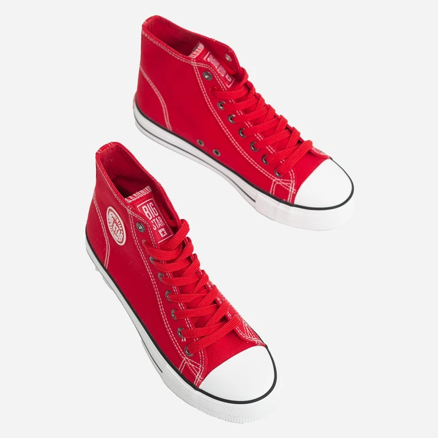 Жіночі кеди високі Big Star JJ274A503 37 Червоні (5900714489809) - зображення 3