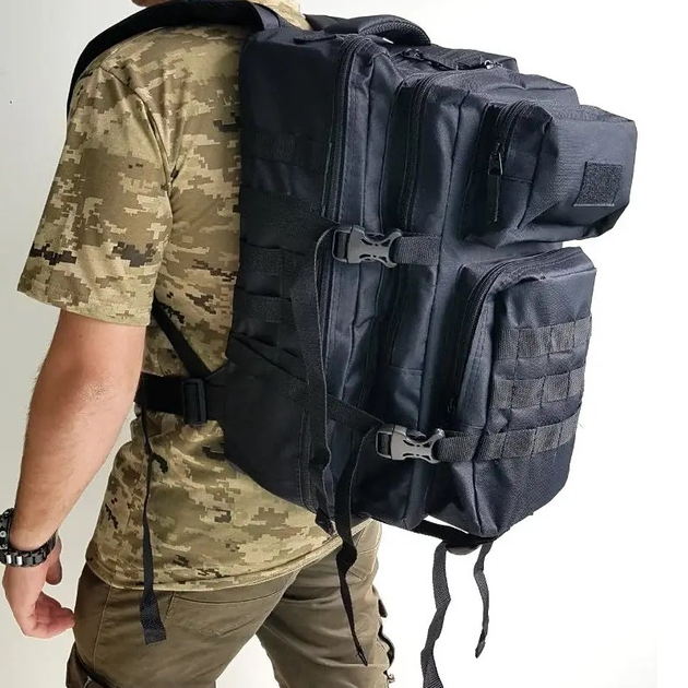 Рюкзак тактический 40л Oxford 600D черный (LE2447) - изображение 2
