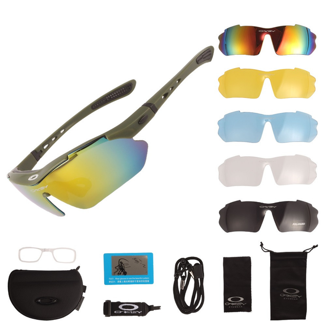 Защитные очки тактические с поляризацией olive 5 линз One siz+ - изображение 1