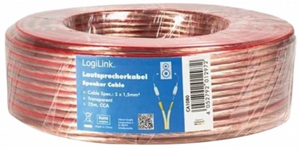 Kabel głośnikowy Logilink 2 x 1.5 mm 25 m Transparent (4052792012972) - obraz 1