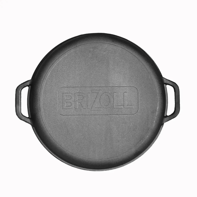 Казан Brizoll азиатский чугунный 10 л с крышкой сковородой и дужкой черный (33-89-KA10-2) - изображение 2